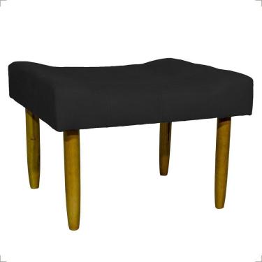 Imagem de Puff Decorativo Confortável Retangular Para Sala Recepção Quarto Requinte Suede Cores Pés Palito