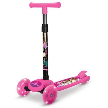Imagem de Patinete Menina Princesas Led 3 Rodas Dobrável Até 30Kg - Etitoys