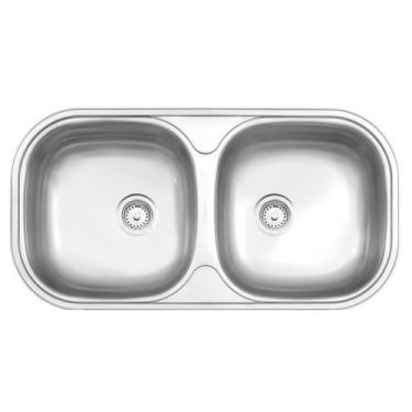 Imagem de Cuba embutir/sobrepor Tramontina Isis 2C 34 BS inox 78x40 cm