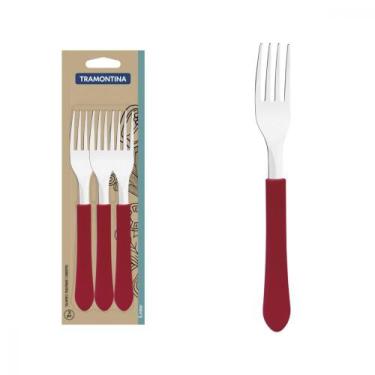 Imagem de Conjunto de Garfos de Mesa Tramontina Leme com Laminas em Aço Inox e C