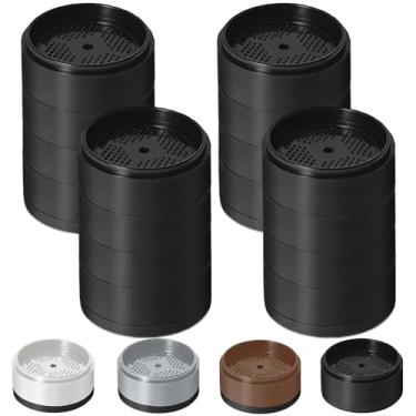 Imagem de Elevadores de cama 2.5 cm, 5.1 cm, 7.6 cm, 10.2 cm resistente, elevador de móveis ajustável para mesa, sofá, poltrona, geladeira, máquina de lavar, blocos empilháveis para elevação de cama (preto