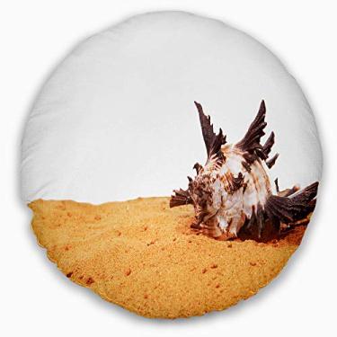 Imagem de Design de grandes conchas marinhas na areia, sala de estar, sofá, almofada de alta qualidade + capa de almofada impressa em ambos os lados 40 cm