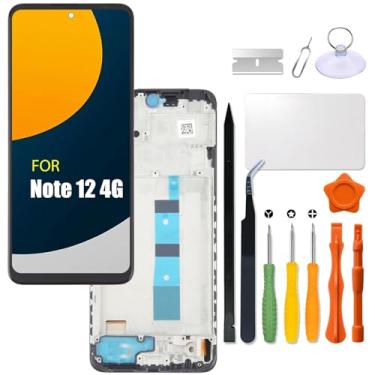 Imagem de Substituição para tela LCD Redmi Note 12 4G com moldura para redmi 23021RAAEG | 23021RAA2Y | 23027RAD4I | 23028RA60L LCD Touch Screen Display Panel Digitalizador Assembly com kit de reparo