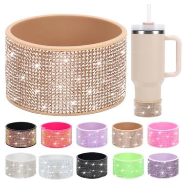 Imagem de Bota de silicone com strass para Stanley Quencher de 850 g, protetor de silicone antiderrapante para Qunercher Pro Tour Flip 850 g, acessórios de copo para garrafas de água com base cilíndrica