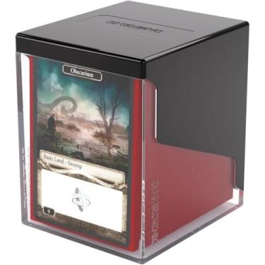 Imagem de Gamegenic Bastion 100+ XL Deck Box - Compact, Secure, and Perfectly Organized for Your Trading Cards! Safely Protects 100+ Double-Sleeved Cards, Black/Clear Color, Made