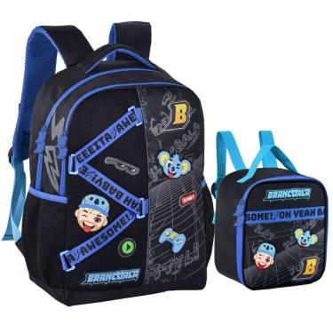 Imagem de Kit Mochila e Lancheira Escolar Infantil Youtuber Brancoala