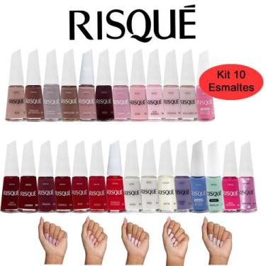 Imagem de Kit 10 Esmaltes Sortidos Atacado Manicure Risque