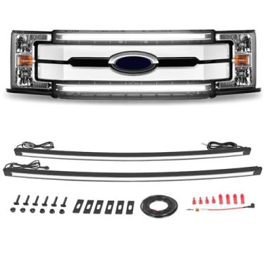 Imagem de AKD Part Kit de luzes LED DRL duplas de 93.0 cm para Ford F-250 2017-2022 Super Duty Front Grill Accent Light Bar Posição Marker Grill Lights para Ford F250 Platinum XL XLT Lariat Limited King Ranch