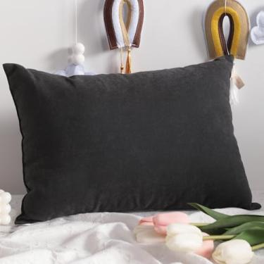 Imagem de Travesseiro de viagem, travesseiro alternativo de 33 x 45 cm, lavável na máquina - 1 pacote de travesseiro pequeno macio e respirável, preto