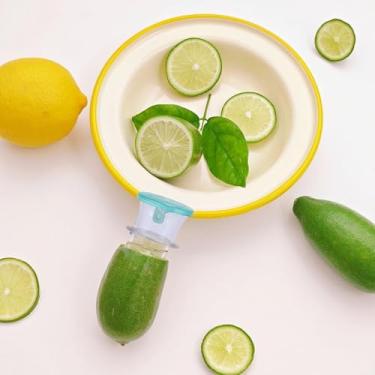 Imagem de Espremedor de limão, pacote com 2 espremedores de rosca para limões, limões, laranjas, com coador embutido, espremedor cítrico portátil para coquetéis, viagens, cozinha, bar