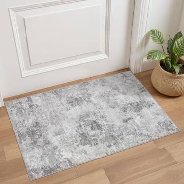 Imagem de Tortania Tapete lavável 5 x 7 cm - Tapetes neutros abstratos modernos para ambientes internos macios e finos tapetes antiderrapantes para entrada, porta da frente, sala de estar, quarto, decoração de