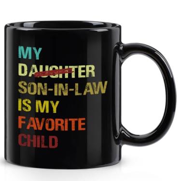 Imagem de YHRJWN Caneca My Son In Law Is My Favorite Child - 325 ml, presente engraçado para sogra ou sogro, caneca de café de cerâmica para Natal, aniversário, dia dos pais, dia das mães