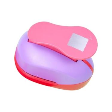 Imagem de KiBcsLic Furador de papel em formato de carimbo, fácil de pressionar para arte em papel, presente, portátil, profissional, leve, multifuncional, suprimentos, Rosa, 11cm X 7cm X 8cm