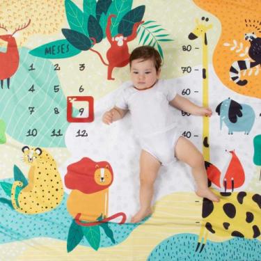 Imagem de Cenário Tapete Mesversário Safari (lençol) Para Bebê - Alce