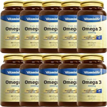Imagem de Kit 10X Omega 3 1000mg - 60 Cápsulas - VitaminLife-Masculino