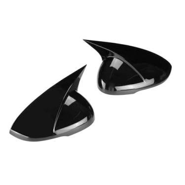 Imagem de Capa de retrovisor retrovisor de porta lateral de carro com aparência de fibra de carbono preta brilhante, compatível com KIA K5 Optima 2020 2021