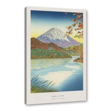 Imagem de Pôster Hasui Kawase Ohara Koson Impressões Katsushika Hokusai Pintura em Tela Onda Japonesa Arte de Parede Hiroshige Imagens para Decoração de Casa (SKU13,12 x 45,7 cm = (30 x 45 cm), Emoldurado (Tela