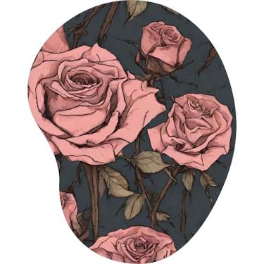 Imagem de Mouse Pad Ergonômico Gota Rosas Antigas Roxo Escuro