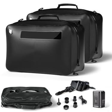 Imagem de Bolsa de viagem de compressão a vácuo reutilizável, adequada para malas e mochilas. Tecido de filme TPU resistente com material de 50 fios. Pacote de vácuo que economiza espaço. (2 peças + bomba +