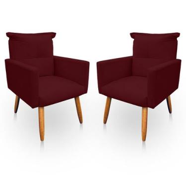 Imagem de Kit 2 Poltrona Decorativa Duda para Sala e Quarto Suede - LH Decor - L