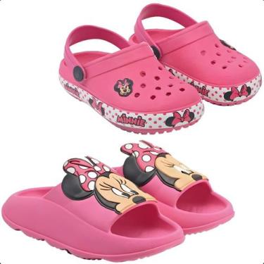 Imagem de Kit 2 pares Chinelo Slide Nuvem E Babuche Papete Infantil Meninas Conf