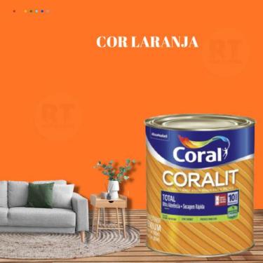 Imagem de Tinta Esmalte Sintético Base Água Cor Laranja 800ml Coral Coralit Bril