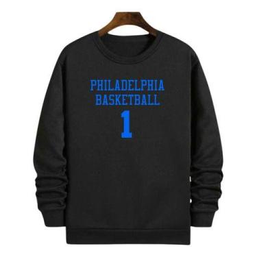 Imagem de Blusa Moletom Gola Basquete Philadelphia Basketball Número 1 - Loja Cl