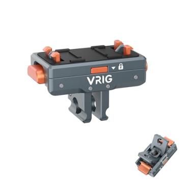 Imagem de VRIG Suporte adaptador magnético de liberação rápida compatível com Insta360 X5/X4 Air, com orifício de parafuso de 1/4 / conexão do adaptador/trava de segurança, suporte de trava de segurança de liga
