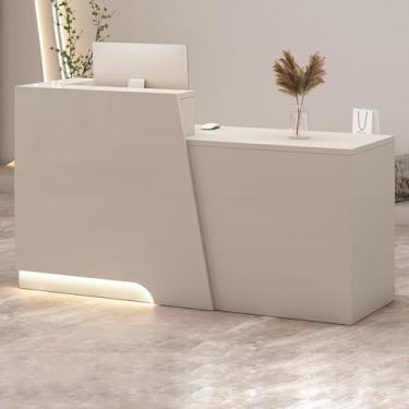 Imagem de Mesa de recepção, balcão de recepção, mesa de recepção de salão, mesa de recepção em pé, recepção pequena, balcão de loja, mesa de recepção em forma de L, caixa e balcão de recepção com balcão