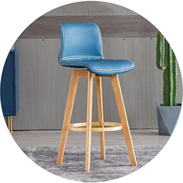 Imagem de Cadeiras giratórias de borracha com encosto estofado e apoio para os pés - Bancos altos para balcão de cozinha, sala de jantar e ilha - Banquetas de bar elegantes e confortáveis