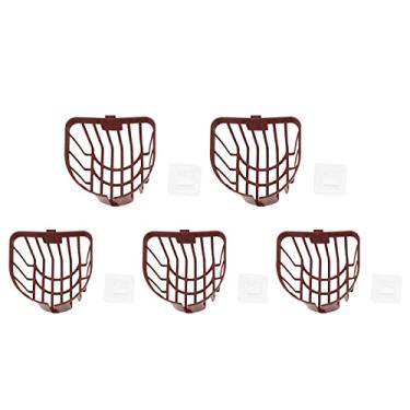 Imagem de Suporte de rolo de tecido oco montado na parede sem perfuradores para prateleira de papel higiênico adesivo pendurado rolo de tecido para banheiro cozinha plástico transparente (Marrom)