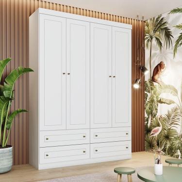 Imagem de Roupeiro Maryland 04 Portas Casa 812 Branco Hp