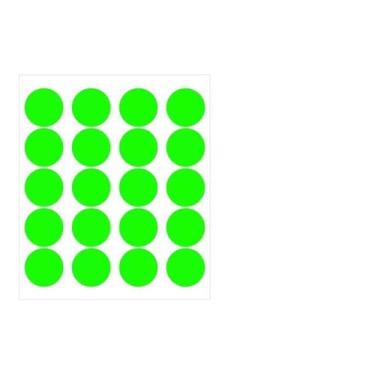 Imagem de Etiqueta Controle Adesiva Bolinha Verde Fluorescente 6Mm - DC