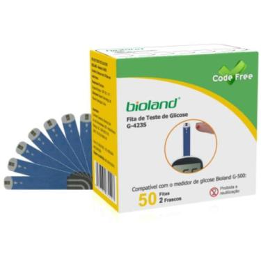Imagem de Tira Fita De Glicose Glicemia G423s Bioland Com 50 Un Para Aparelho G4