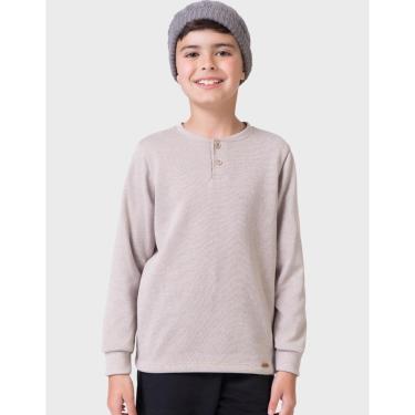 Imagem de Camisa Moletinho Punho Gola Com Botões Elegante Inverno Dia a Dia Frio - Menino 1 a 3 anos-Masculino