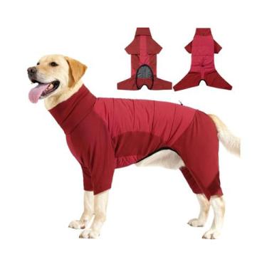 Imagem de Casaco De Inverno À Prova De Vento Para Cães Com Gola Alta E Abertura 