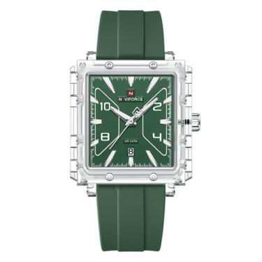 Imagem de relogio masculino design quadrado luminoso pulseira silicone - - NAVIF