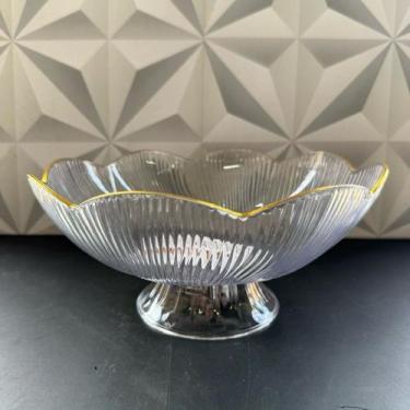 Imagem de Fruteira de acrílico decorativa transparente com fio de ouro para cozi