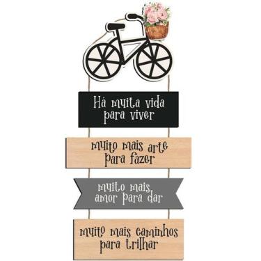 Imagem de Placa Decorativa em Mdf - Vida Arte Amor Caminhos Bicicleta - LITOARTE