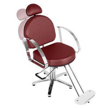 Cadeira de barbeiro E cabeleireiro hidraulica reclinável roma, maquiagem,  móveis p/ salão, fortebello - cor: cafe 3D