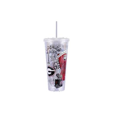 Imagem de Magnolia Lane Copo Georgia College Football Bulldogs School Spirit 650 ml com tampa e canudo