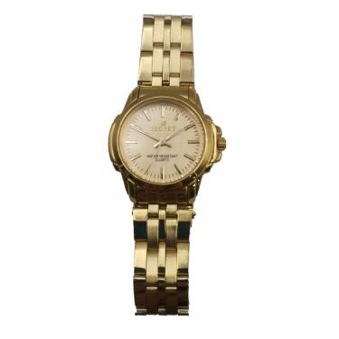 Imagem de Relógio Feminino Dourado Aço Inox Excelente Prova D`água pequeno caixa 29mm