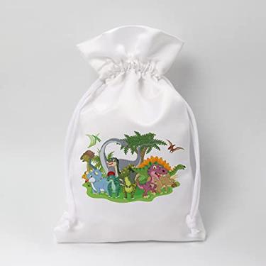 Imagem de Sacos de festa de dinossauro para crianças lembrancinhas de festa de aniversário e chá de bebê | Fornecedores de festa com tema de dinossauro para crianças de 1 a 10 anos | Saco de lembrancinha de aniversário para convidados - Conjunto de 25 x 17 cm