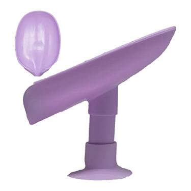 Imagem de Saboneteira Gruda Na Pia E Escorredor De Sabão Formato De Folha Com Fixador De Ventosa Porta Sabonete Azul, Rosa, Lilás, Cinza Para Banheiro Linha PREMIUM SYANG (ROXO)