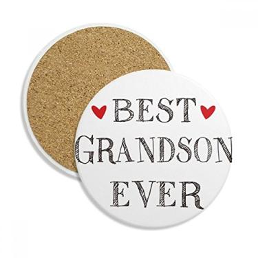Imagem de Caneca Best grandson ever citação parentes porta-copos caneca de proteção de mesa pedra absorvente