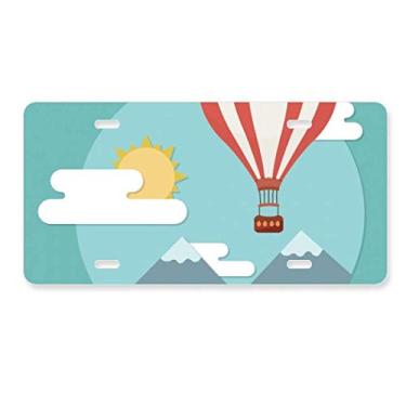 Imagem de DIYthinker Balão de ar quente, estampa de nuvem, placa de carro, acessório de aço inoxidável