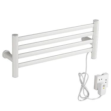 Imagem de Toalheiro Elétrico Temperatura Constante Aquecimento Secagem Inteligente Secador de Roupas Armazenamento Banheiro Fibra de Carbono Toalhas Aquecedores Trilhos,White,53 * 22cm