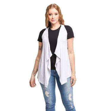 Imagem de Colete de Bico Blusa Cardigan Feminino Plus Size Terceira Peça Viscolycra Ca5plus
