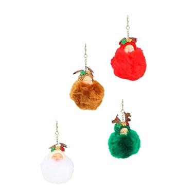 Imagem de NOLITOY 4 Pcs decorações de Natal chaveiros fofos natal para crianças chaveiro de pele falsa falso ornamento porta-chaves chaveiro de anjo de natal chaveiro para o natal Coelho pompom