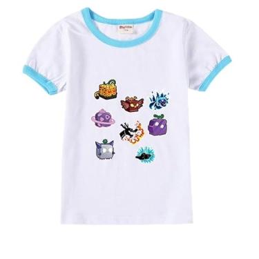 Imagem de Blox Fruits Kids Summer Camiseta de manga curta algodão para bebês meninos moda camisetas para meninas meninas roupas para adolescentes camisas chlid, B2, 13-14 Years